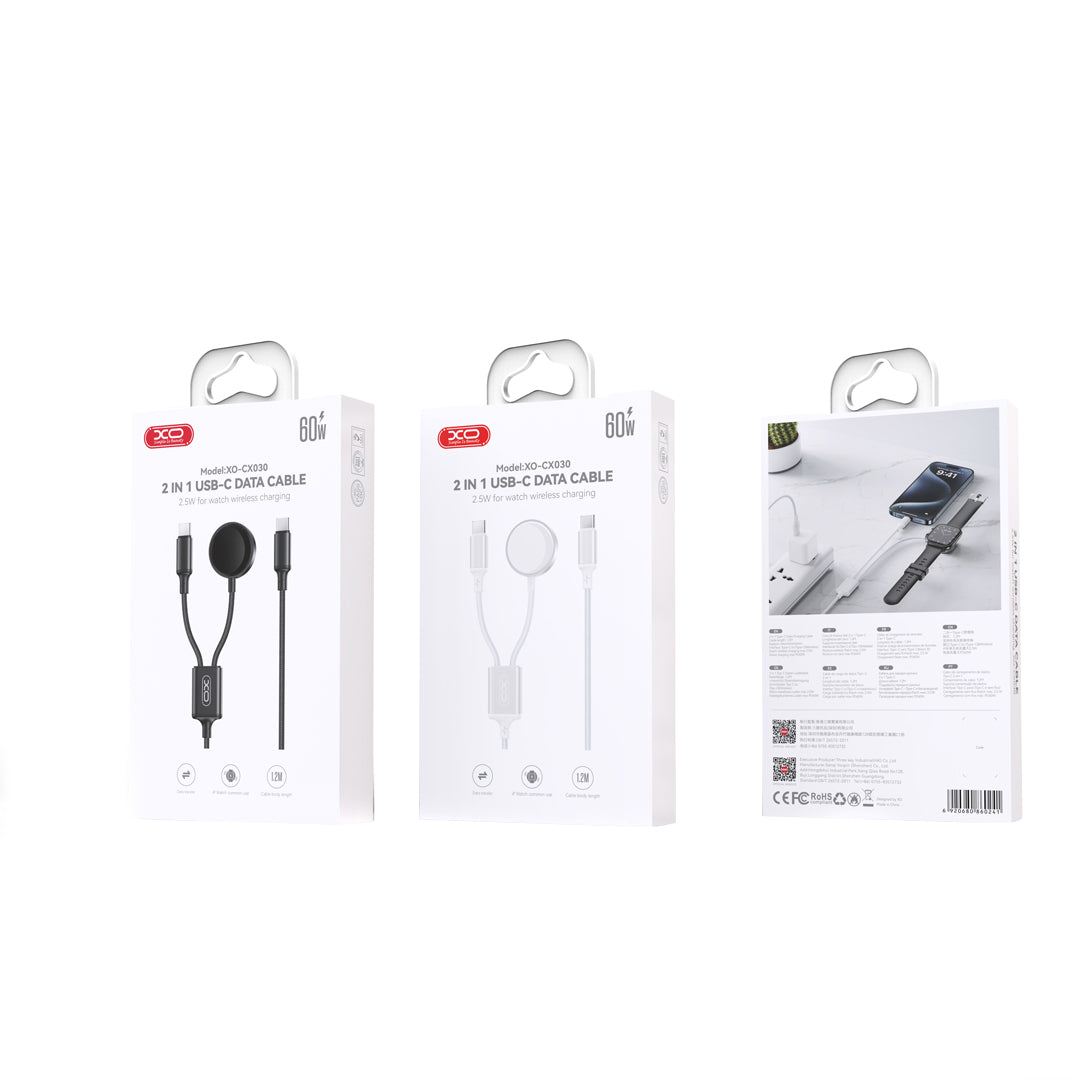 Bežični punjač XO Design CX030 za Apple Watch Series, USB-C, Beli