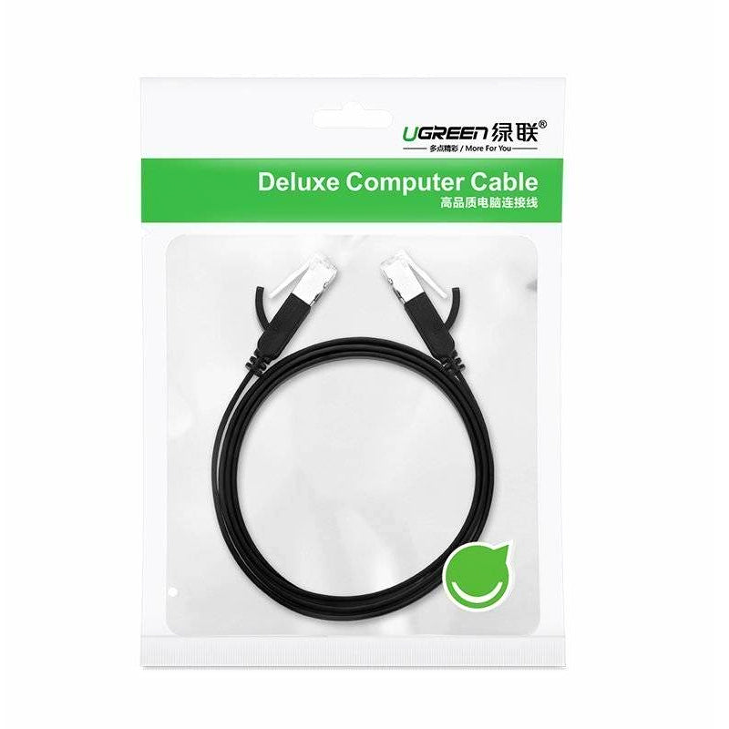 Kabl za mrežu UGREEN NW101 Flat, UTP, Cat6, 1m, Crni