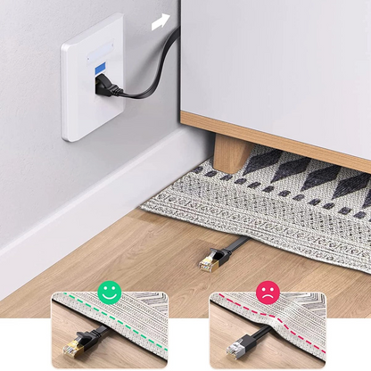 Mrežni kabl UGREEN NW102 Flat, UTP, Cat6, 0.5m, Crni