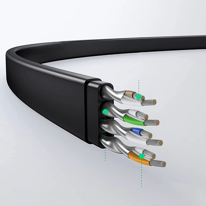 Mrežni kabl UGREEN NW102 Flat, UTP, Cat6, 0.5m, Crni
