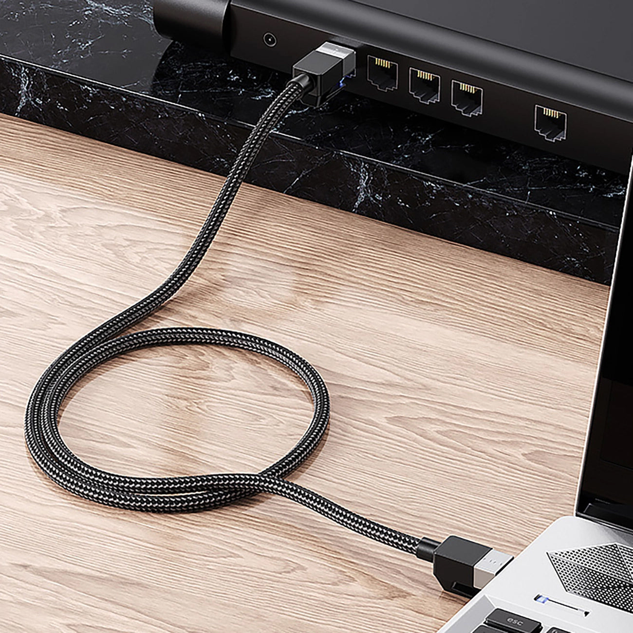 Network Cable UGREEN NW153, UTP, Cat8, 1.5m, Black 