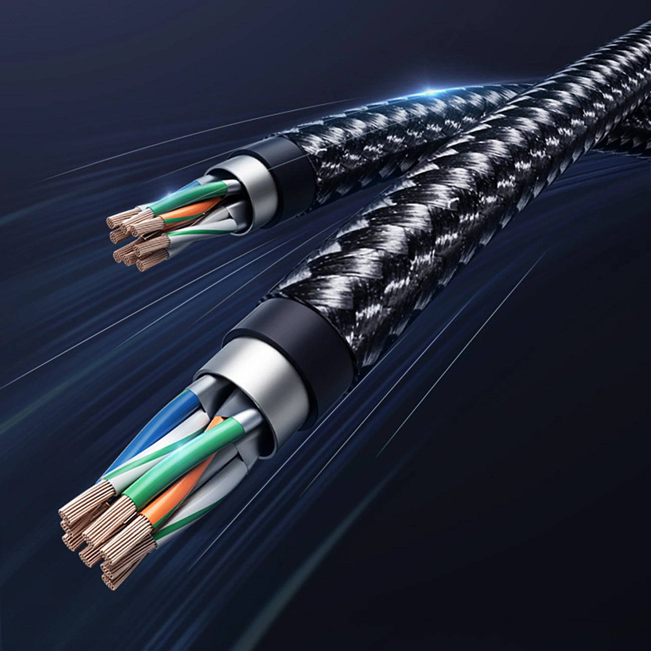 Network Cable UGREEN NW153, UTP, Cat8, 1.5m, Black 
