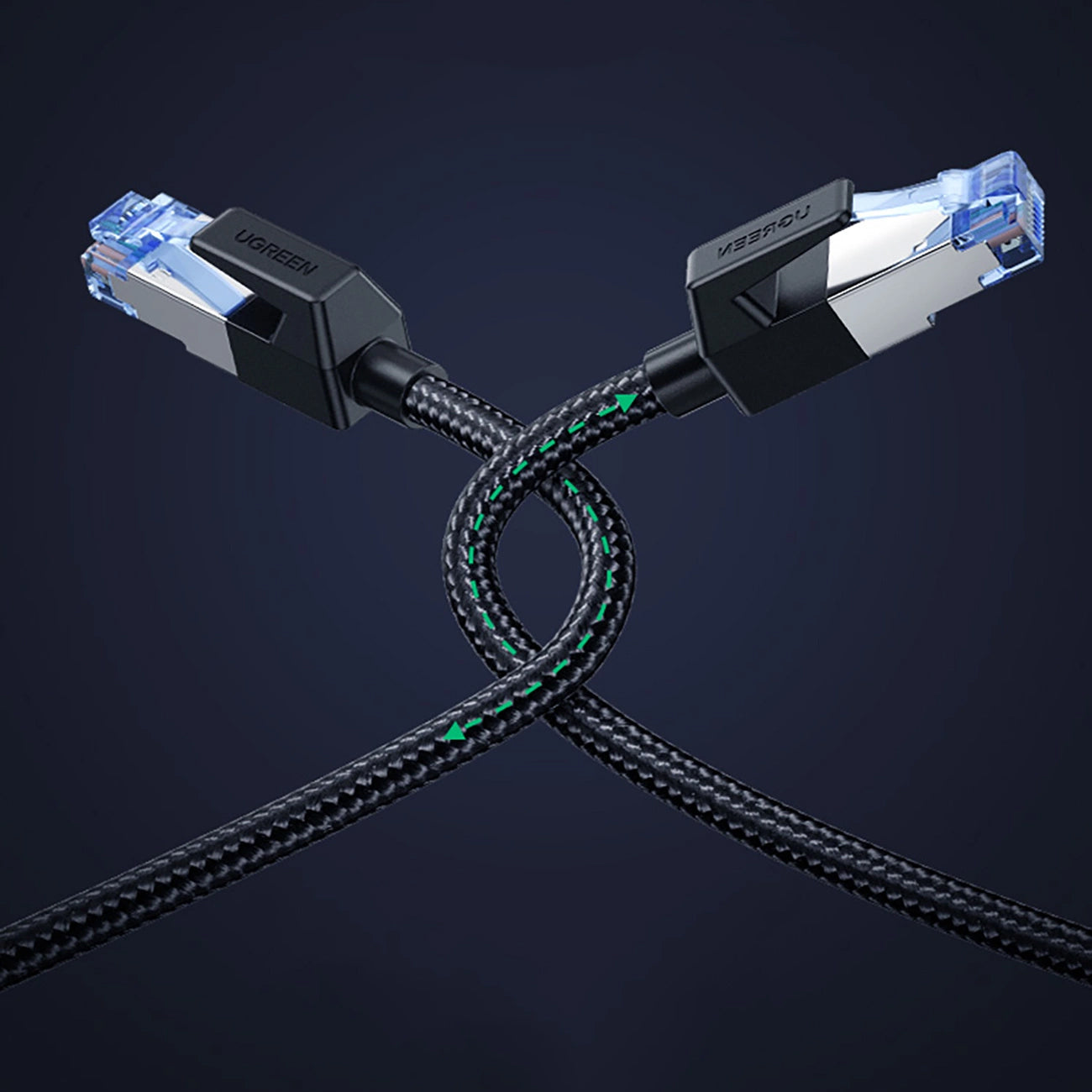 Network Cable UGREEN NW153, UTP, Cat8, 1.5m, Black 