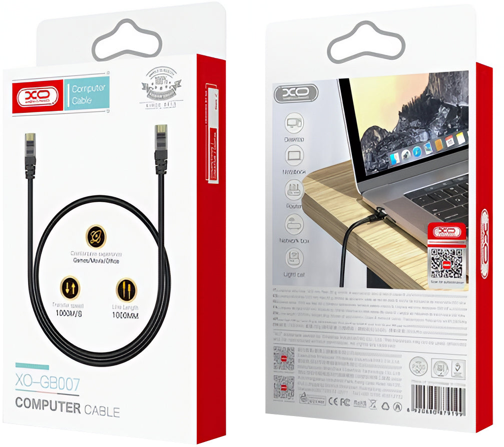 Mrežni kabl XO Design GB007, UTP, Cat6, 1m, Crni