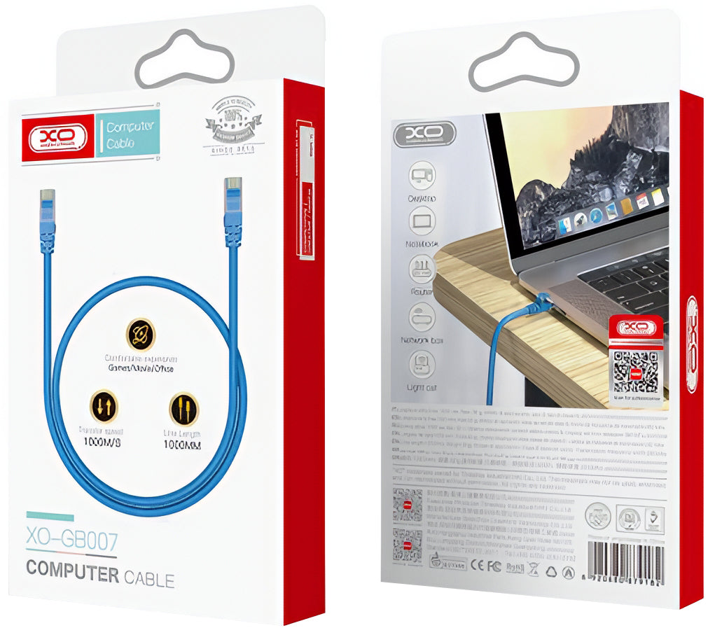 Kabl za mrežu XO Design GB007, UTP, Cat6, 1m, Plavi
