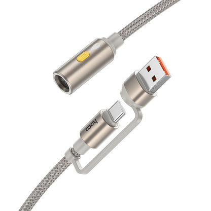 Upaljač HOCO UA38B, USB-C / USB-A, 0.3m, Zlatni