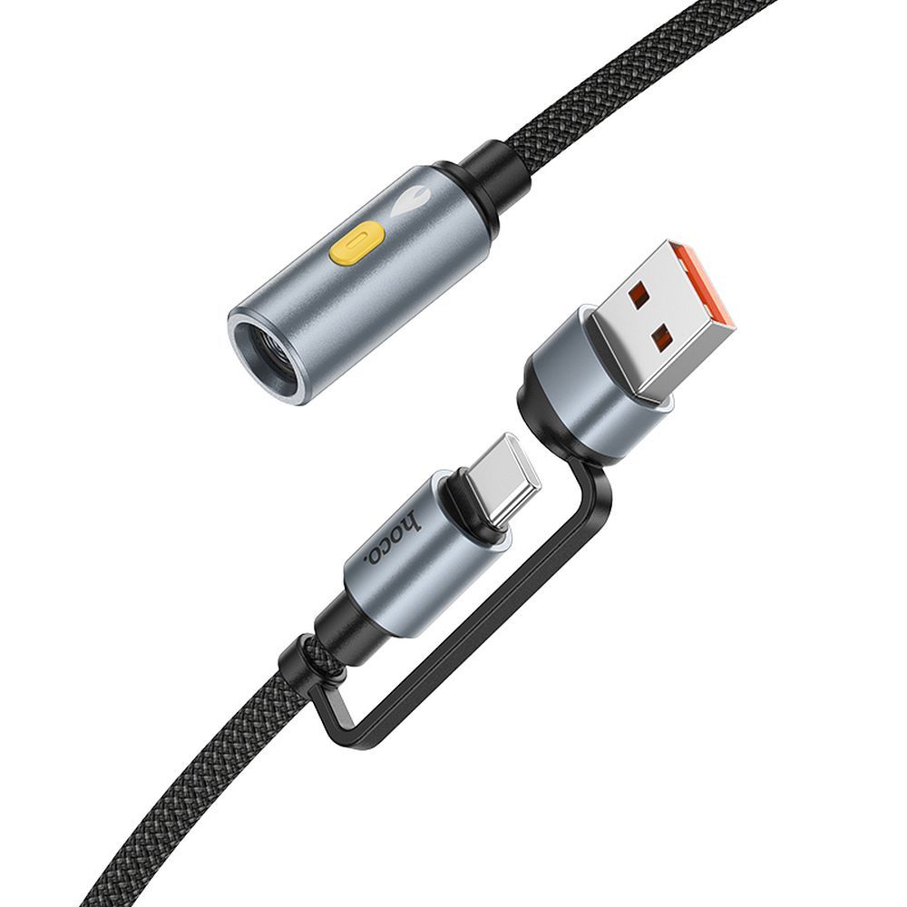 Električni upaljač HOCO UA38B, USB-C / USB-A, 0.3m, Crna