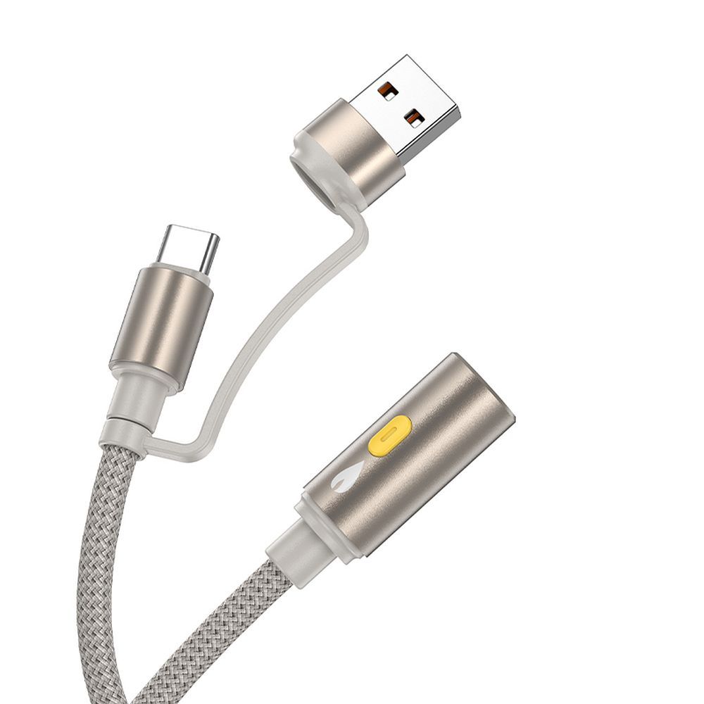 Upaljač HOCO UA38B, USB-C / USB-A, 0.3m, Zlatni