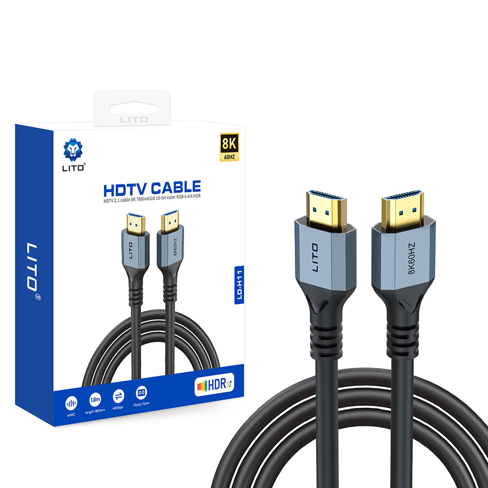 Video kabl Lito HD119, HDMI - HDMI, 8K, 1.8m, Crna