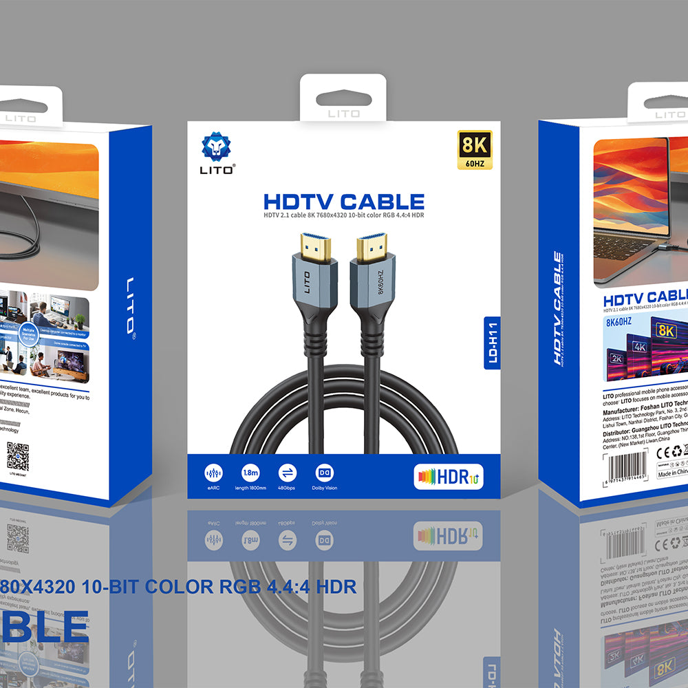 Video kabl Lito HD119, HDMI - HDMI, 8K, 1.8m, Crna