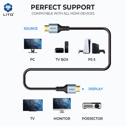 Video kabl Lito HD119, HDMI - HDMI, 8K, 1.8m, Crna