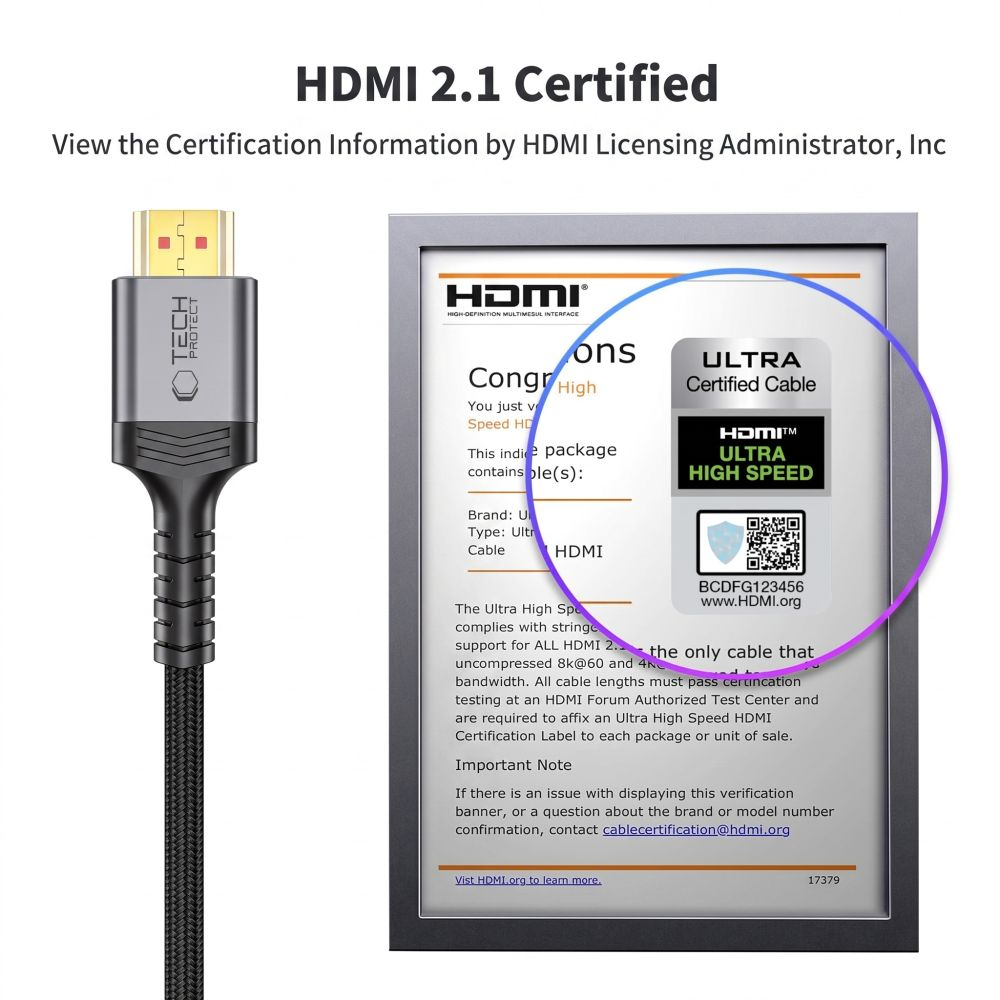 Video kabl Tech-Protect Ultraboost 2, HDMI - HDMI, 8K, 1m, Crna