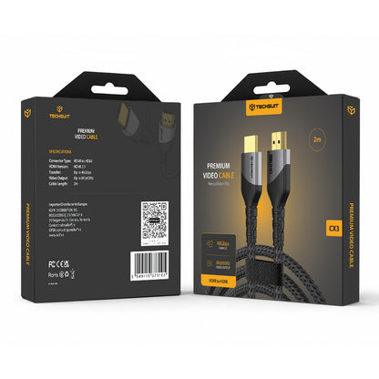 Video kabl Techsuit NexusVision Pro CX3, HDMI - HDMI, 8K, 2m, Siva
