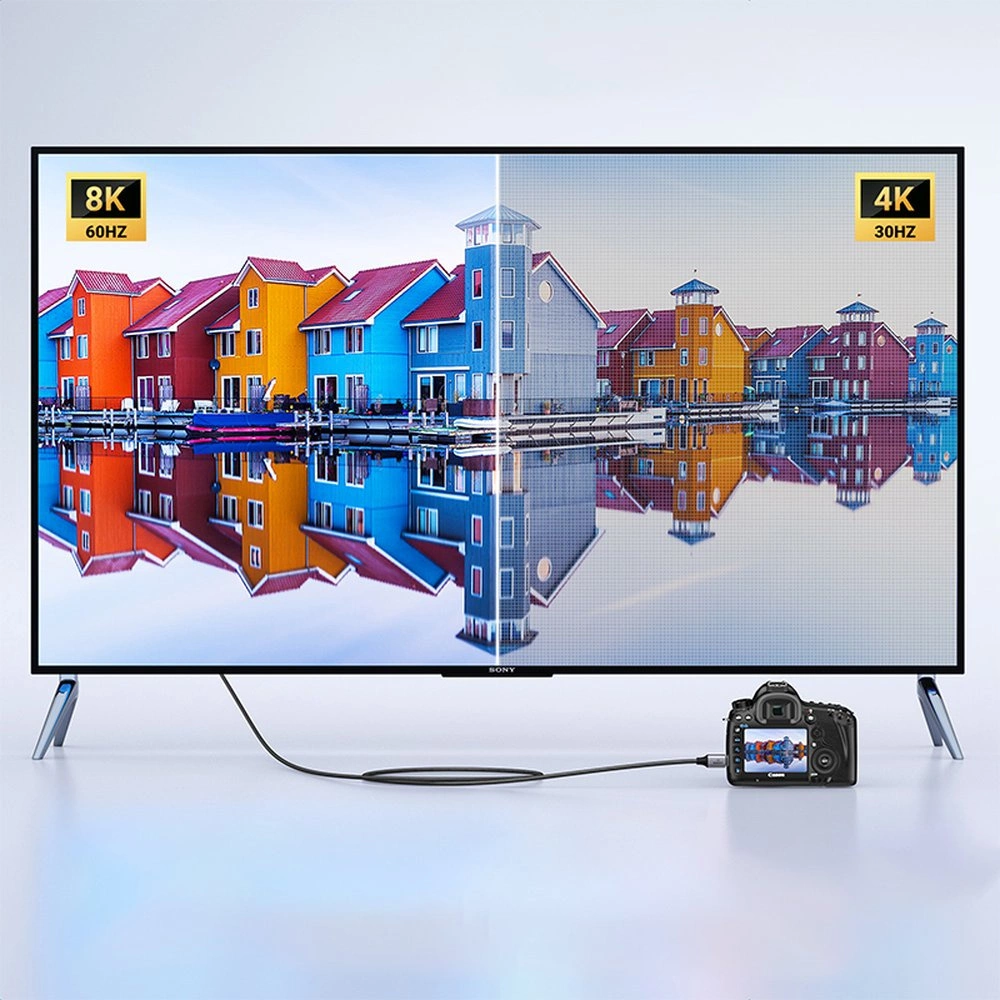 Video kabl UGREEN HD163, miniHDMI - HDMI, 8K, 2m, Sivi