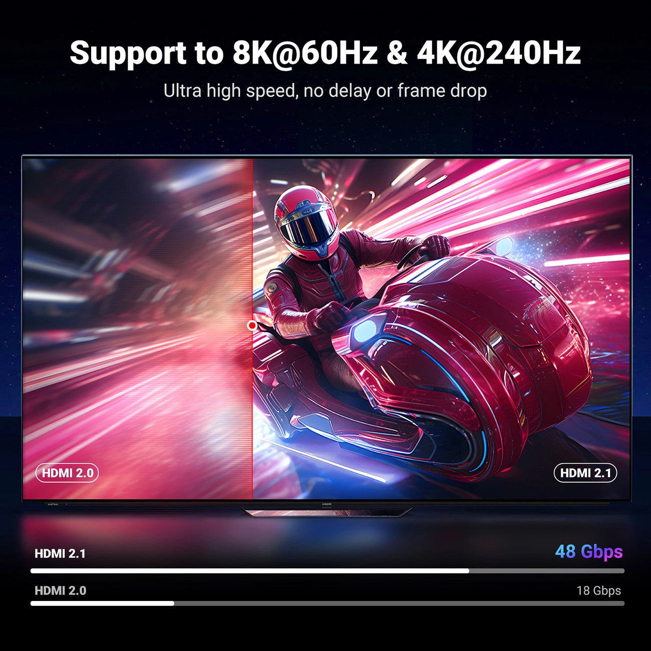 Video kabl UGREEN HD171, HDMI - HDMI, 8K, 1m, Crni