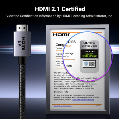 Video kabl UGREEN HD171, HDMI - HDMI, 8K, 1m, Crni