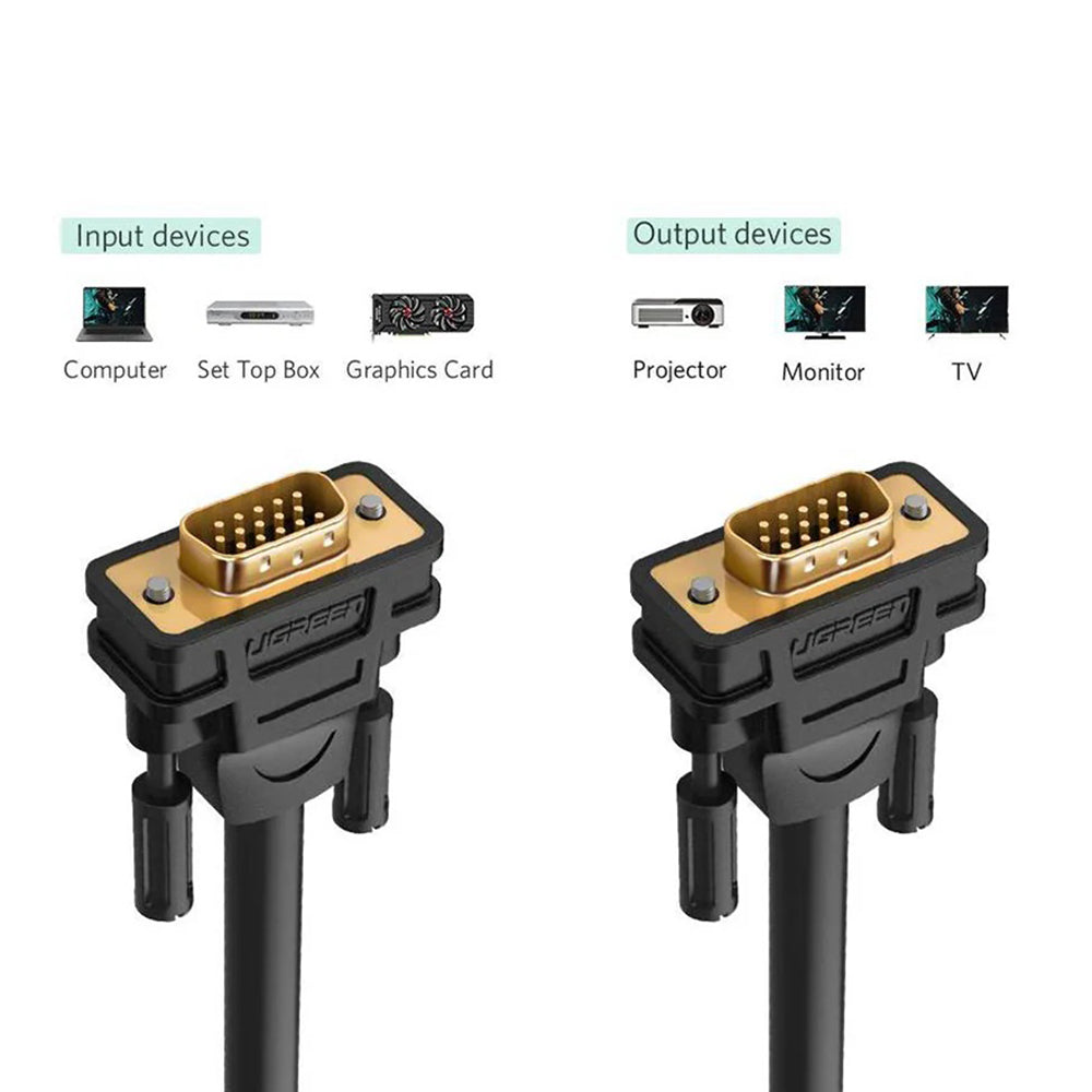 Video kabl UGREEN VG101 (11633), VGA - VGA, 10m, Crna