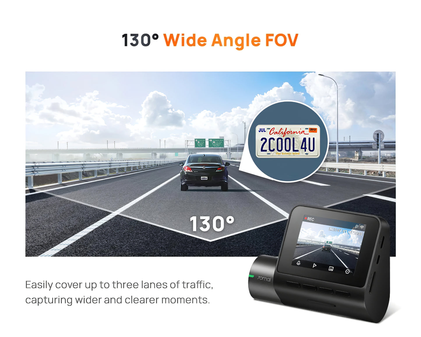 Auto Kamera 70mai Dash Cam A200, 1080P, Wi-Fi, Ekran 2 inča