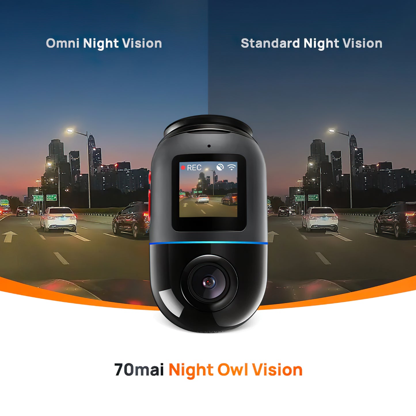 Auto kamera 70mai Dash Cam Omni 360 X200, 1080P, 64Gb, Wi-Fi, GPS, AI, Glasovna kontrola, Ekran 1.2inch X200-64-BK