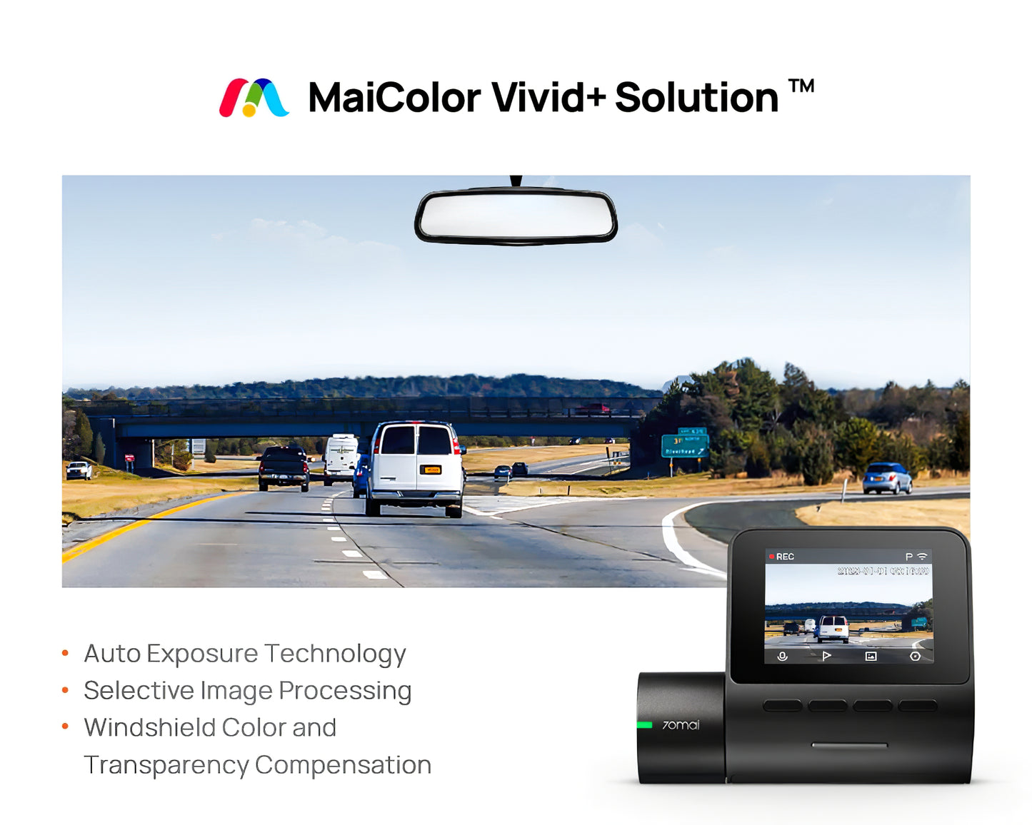 Auto Kamera 70mai Dash Cam A200, 1080P, Wi-Fi, Ekran 2 inča