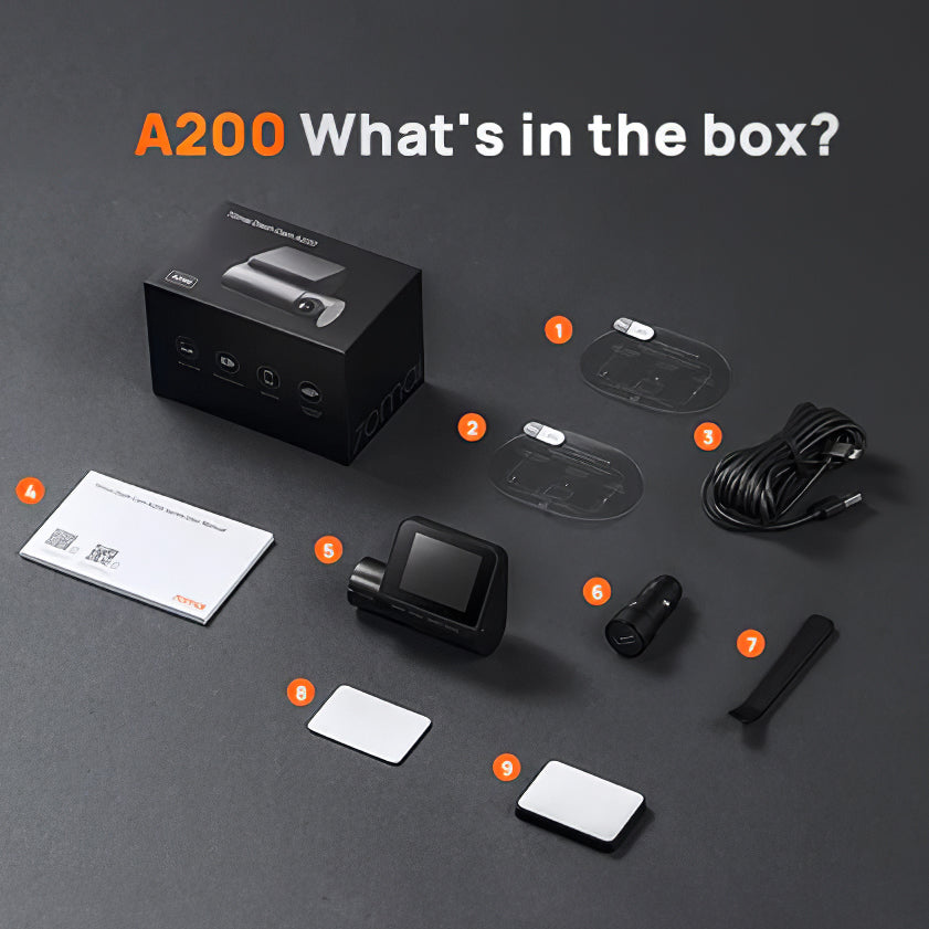 Auto Kamera 70mai Dash Cam A200, 1080P, Wi-Fi, Ekran 2 inča