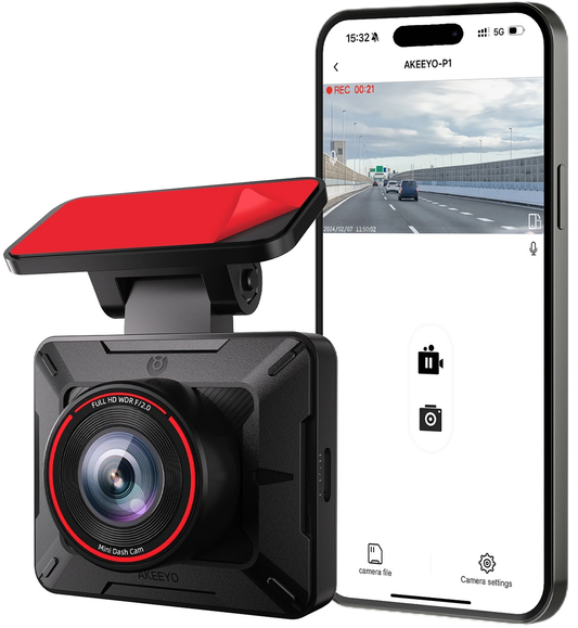Auto kamera Akeeyo P1, 1080P, Wi-Fi