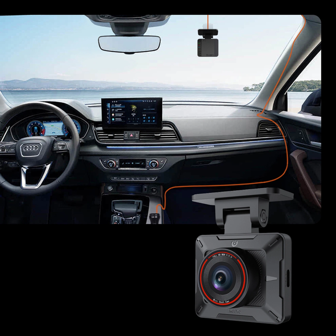 Auto kamera Akeeyo P1, 1080P, Wi-Fi