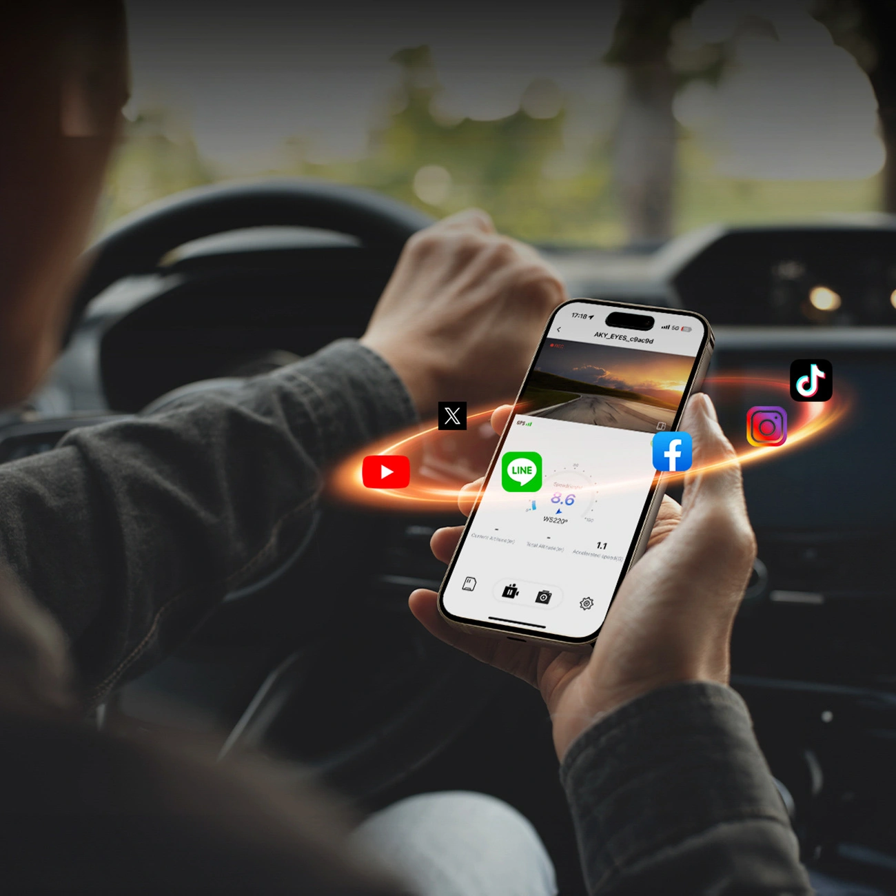 Auto kamera Akeeyo P1, 1080P, Wi-Fi