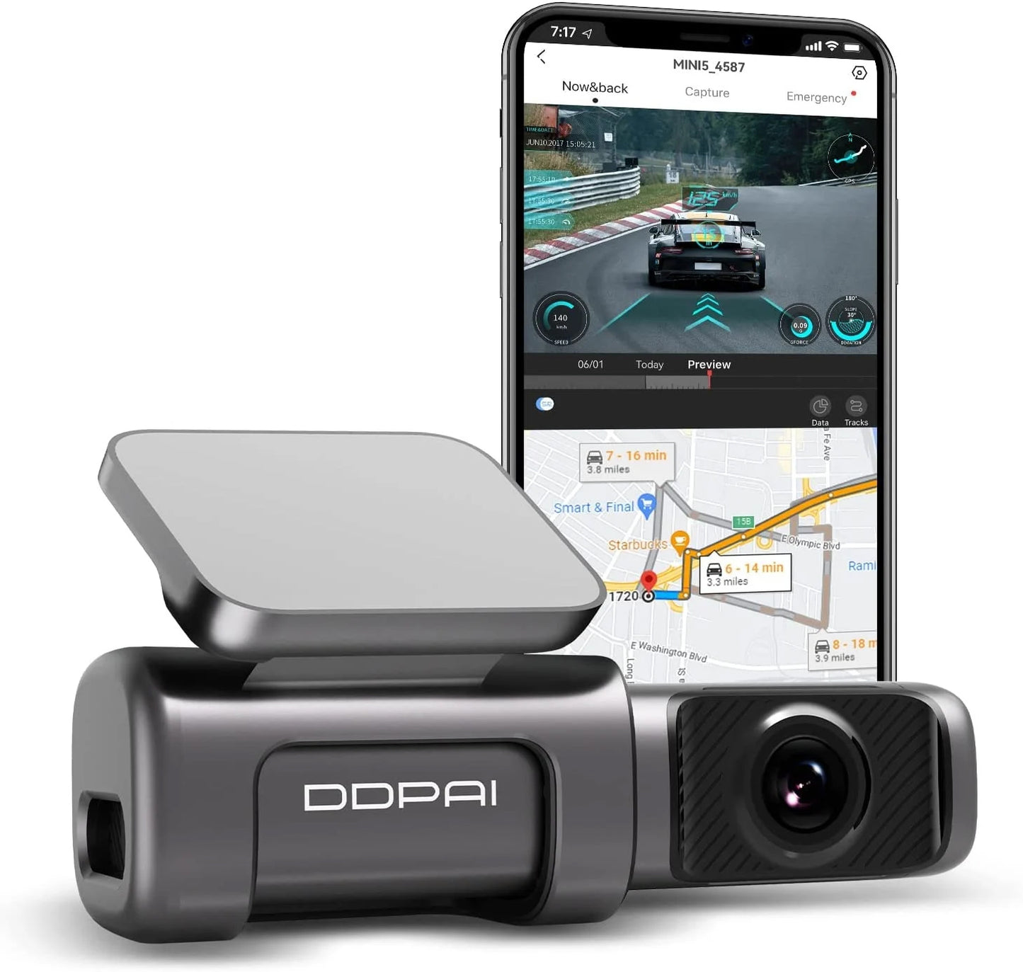 DDPAI Mini5 Car Camera, 4K, Wi-Fi 