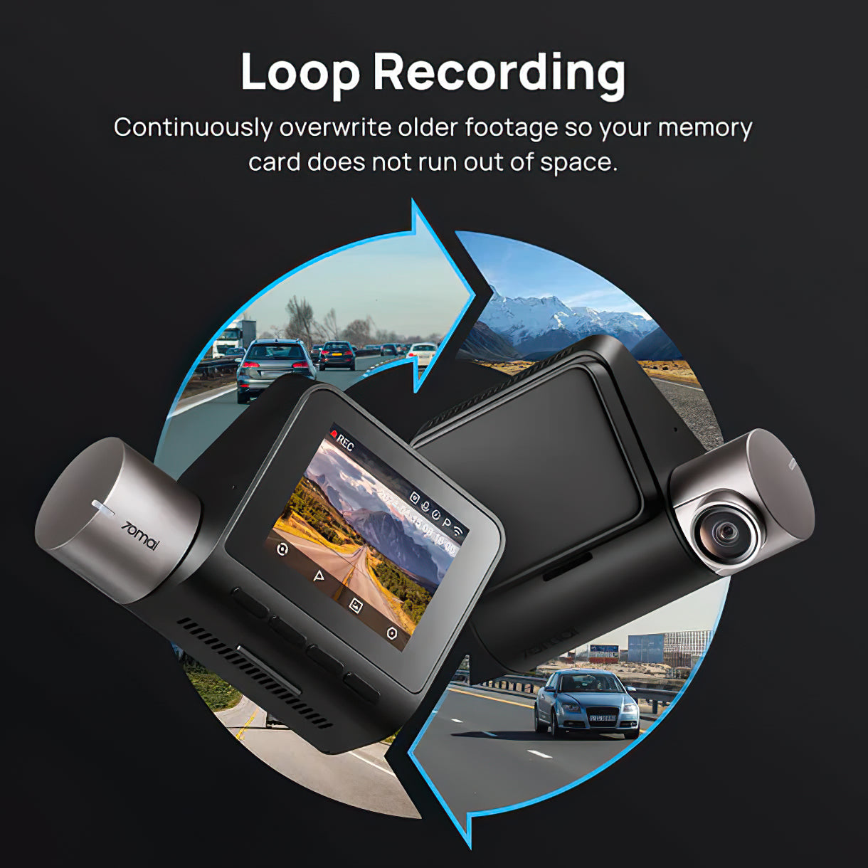 Auto kamera napred/nazad 70mai Dash Cam A510, 3K, GPS, Wi-Fi, Ekran 2 inča