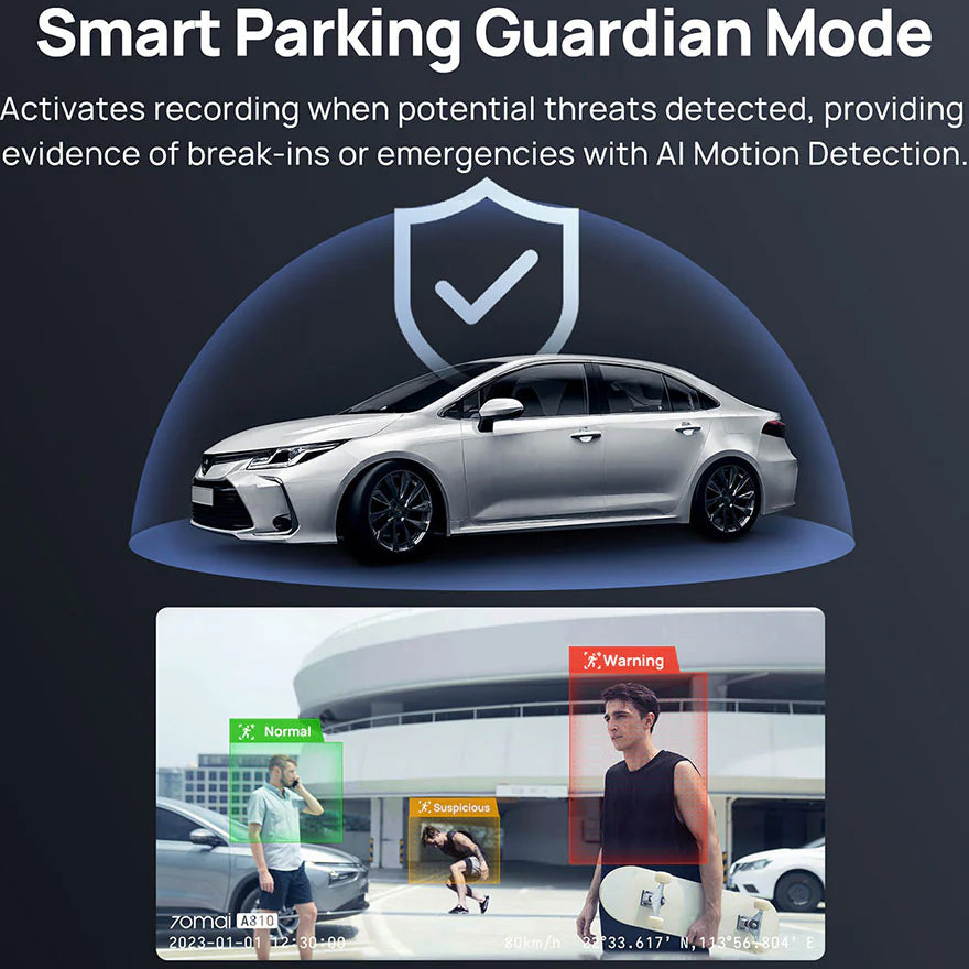 Auto Kamera Napred Nazad 70mai Dash Cam A810, 4K, Wi-Fi, GPS, Ekran 3 inča