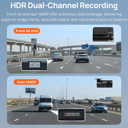 Auto Kamera Napred Nazad 70mai Dash Cam A810, 4K, Wi-Fi, GPS, Ekran 3 inča