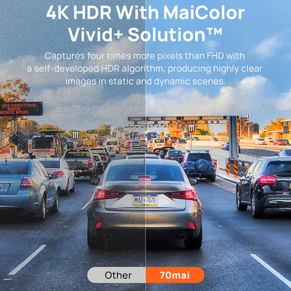 Auto Kamera Napred Nazad 70mai Dash Cam A810, 4K, Wi-Fi, GPS, Ekran 3 inča