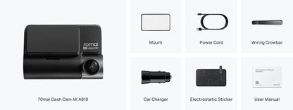Auto Kamera Napred Nazad 70mai Dash Cam A810, 4K, Wi-Fi, GPS, Ekran 3 inča