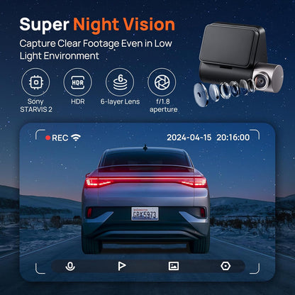 Auto kamera napred/nazad 70mai Dash Cam A510, 3K, GPS, Wi-Fi, Ekran 2 inča