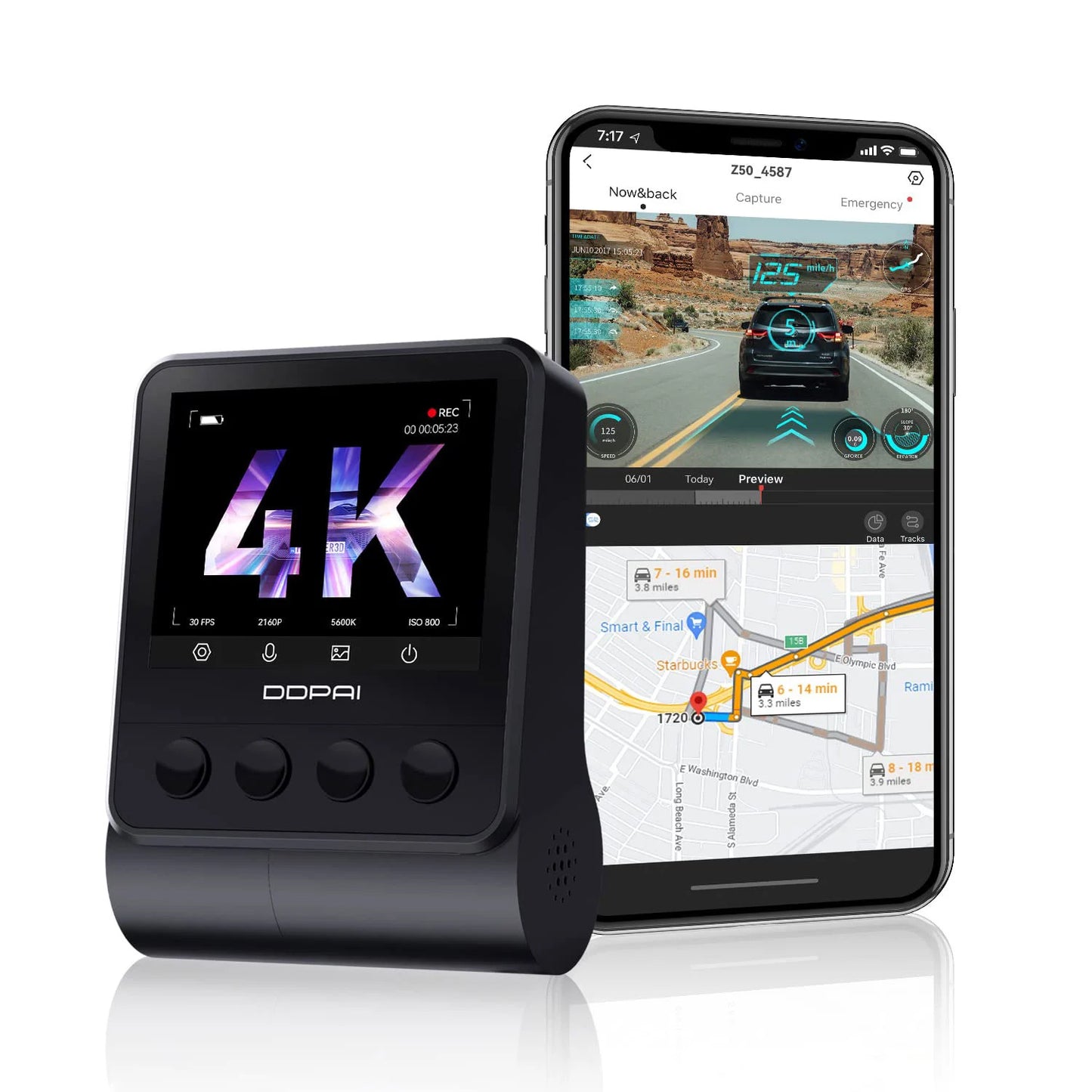 DDPAI Z50 Front Facing Car Camera DDPAI Z50, 4K, Wi-Fi, GPS, 2.3inch Display