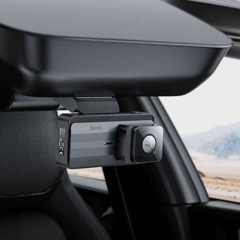 Auto Kamera Prednja Zadnja HOCO DV12, 2K, Wi-Fi, GPS, Ekran 3.69 inča