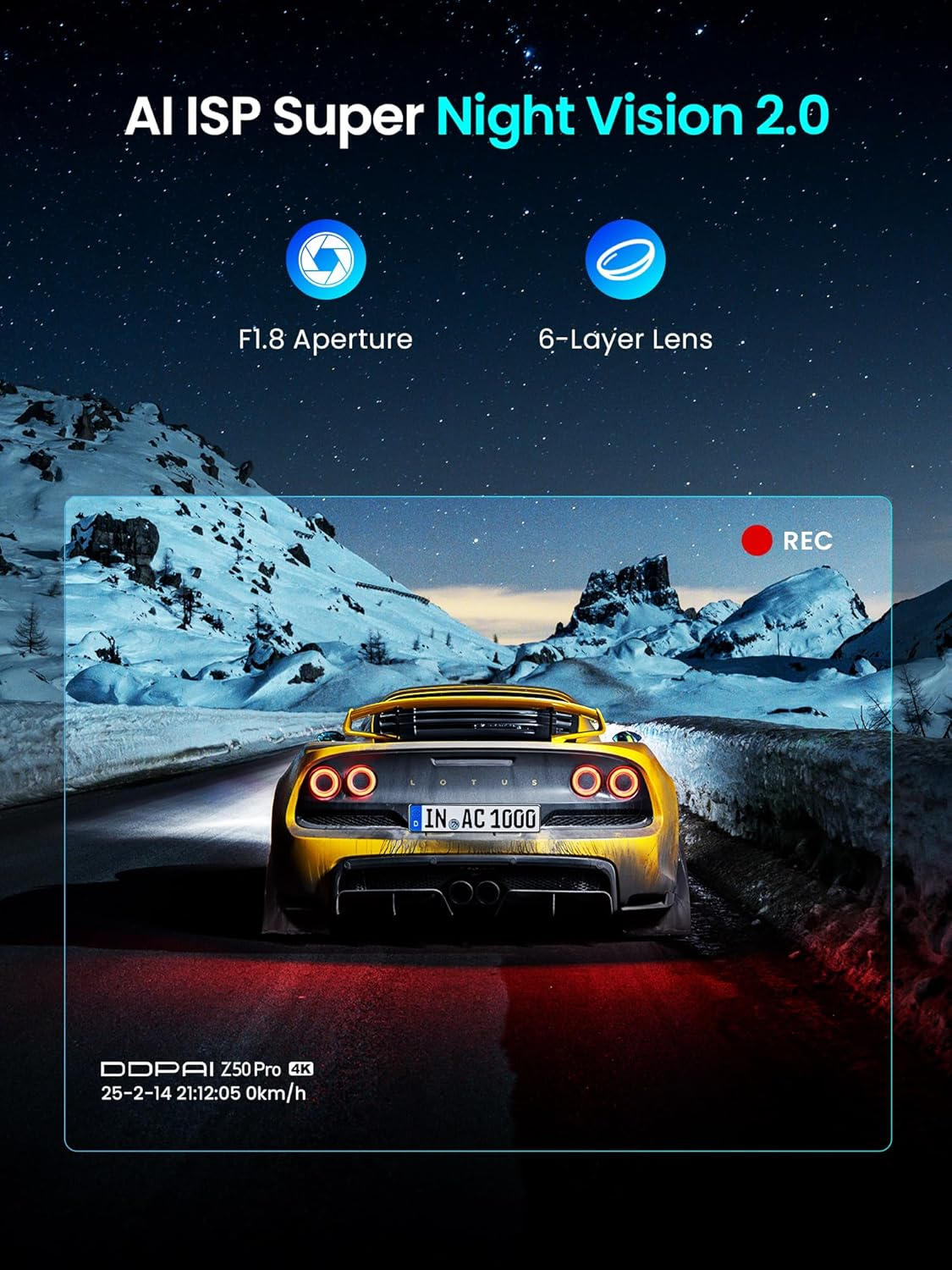 Auto Kamera Napred Nazad DDPAI Z50 Pro Dual, 4K, Wi-Fi, GPS, Ekran 3 inča