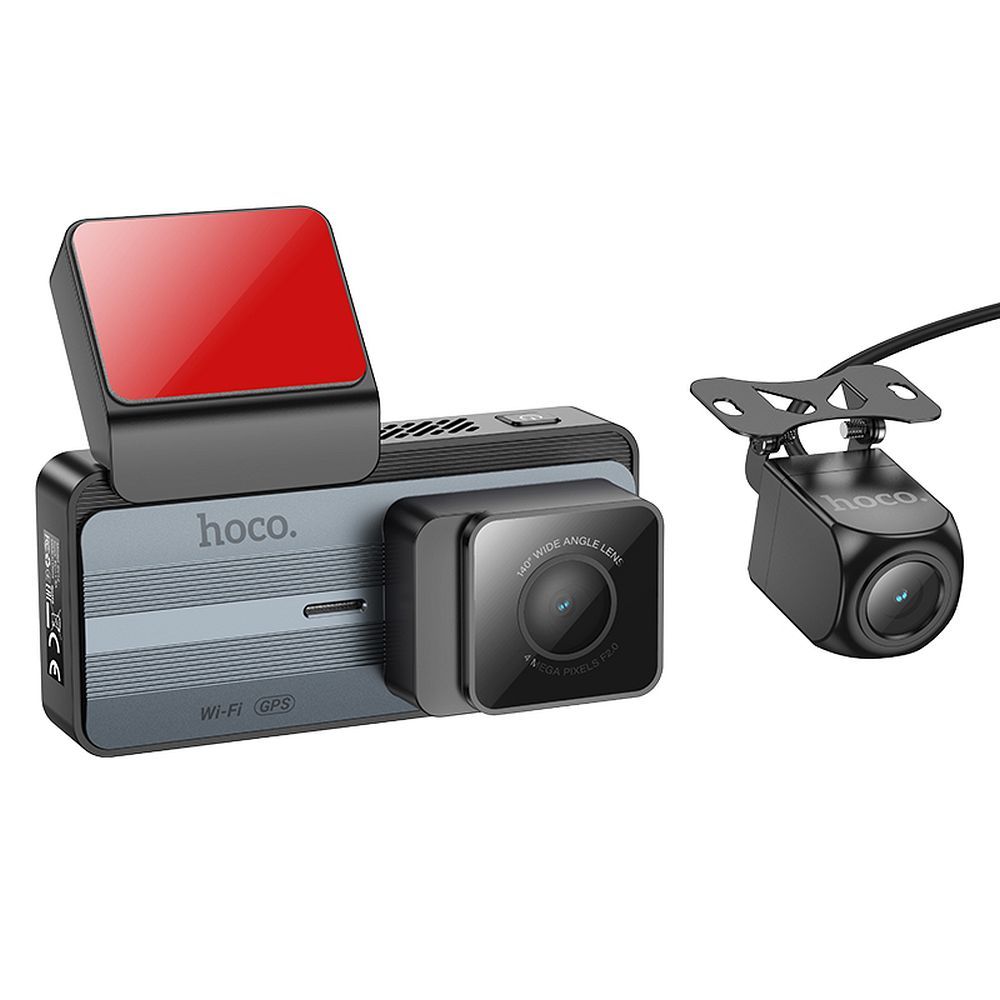 Auto kamera napred-nazad HOCO DV12, 2K, Wi-Fi, GPS, Ekran 3.69 inča