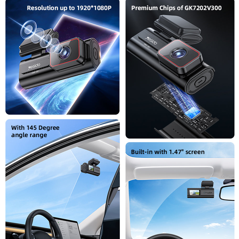 Auto kamera Yesido KM21, 1080P, Wi-Fi, Ekran 1.47 inča