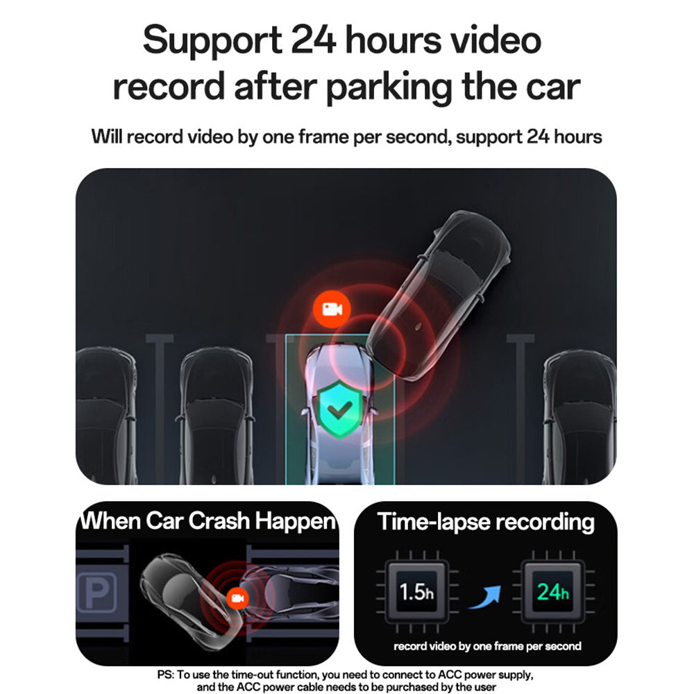 Kamera za auto Yesido KM22, 1080P, Wi-Fi, Crna