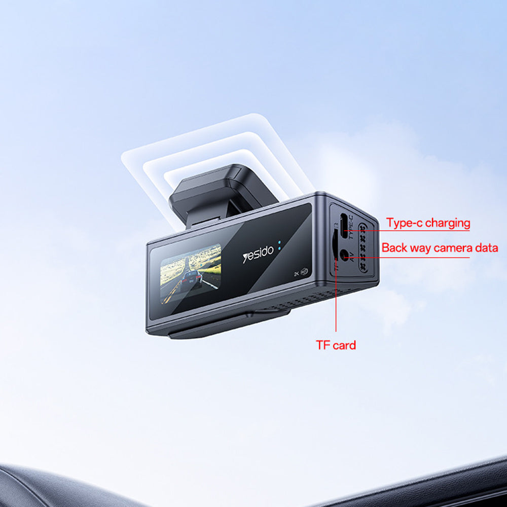 Kamera za auto Yesido KM22, 1080P, Wi-Fi, Crna