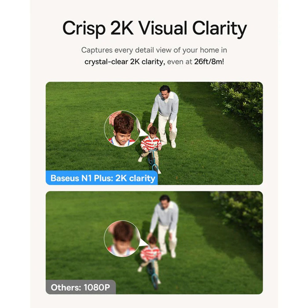 Kamera za nadzor Baseus N1 Plus, Wi-Fi, 2K, IP67, Spoljna, Bela S0TV022132