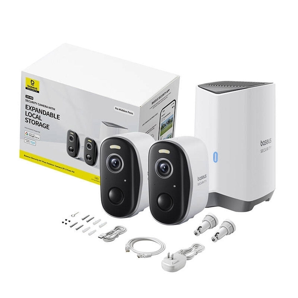 Kamera za nadzor Baseus N1 Plus, Wi-Fi, 2K, IP67, Eksterijer, Set 2 komada S0TY002131