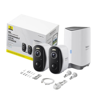 Kamera za nadzor Baseus N1 Plus, Wi-Fi, 2K, IP67, Eksterijer, Set 2 komada S0TY002131