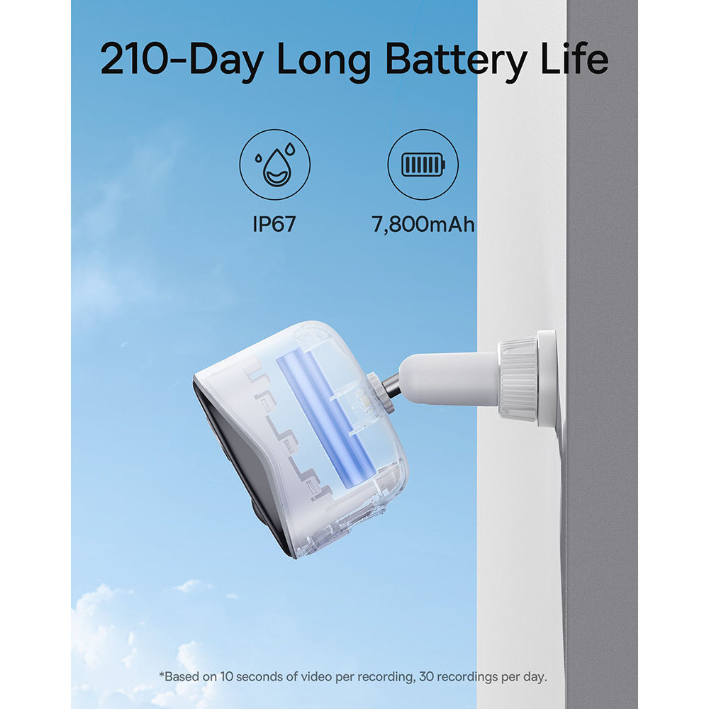 Kamera za nadzor Baseus N1, Wi-Fi, 2K, IP67, Spoljna, Bela S0TZ002130