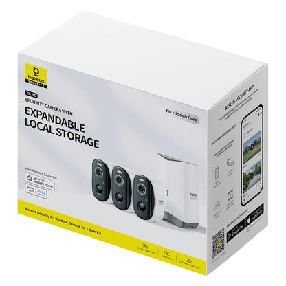 Kamera za nadzor Baseus N1, Wi-Fi, 2K, IP67, Spoljašnja, Set 3 komada, Bela S0TW022131