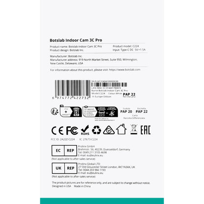 Kamera za Nadzor Botslab 3C Pro C224, Wi-Fi, 4K, Unutrašnja