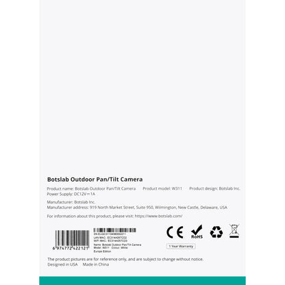 Kamera za Nadzor Botslab W311, Wi-Fi, 2K, IP66, Spoljašnja