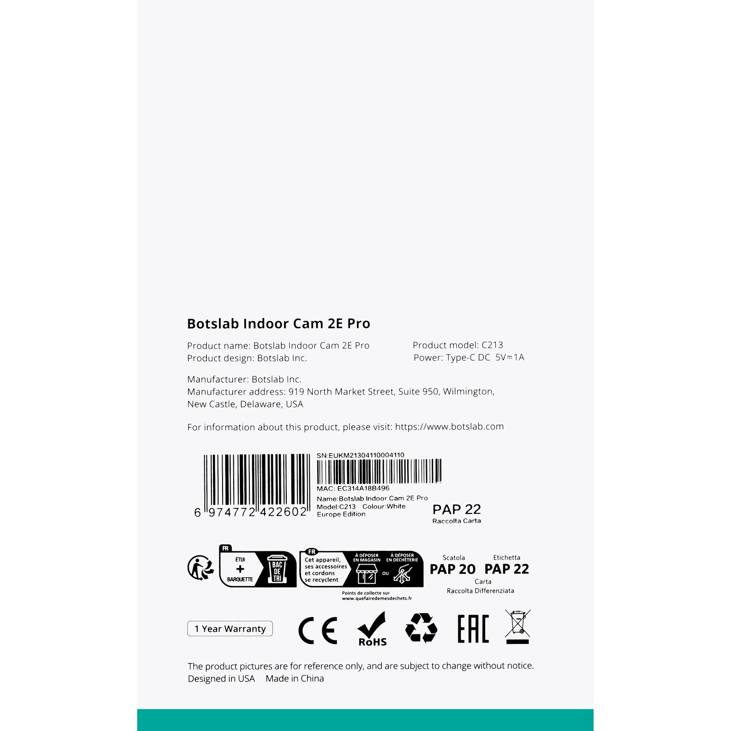 Kamera za Nadzor Botslab 2E Pro C213, Wi-Fi, 2K, Unutrašnja